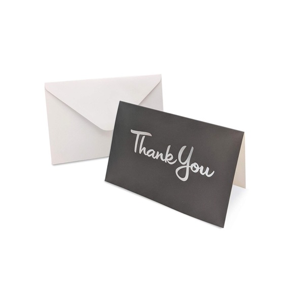 Silver Foil Hot Stamp 100 Thank You Cards - Picture 4 of 4